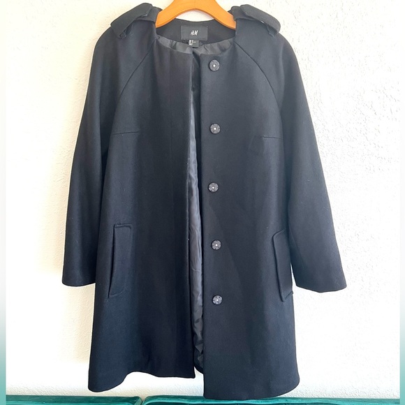 H&M Black Swing Peacoat size 4 - Picture 2 of 3